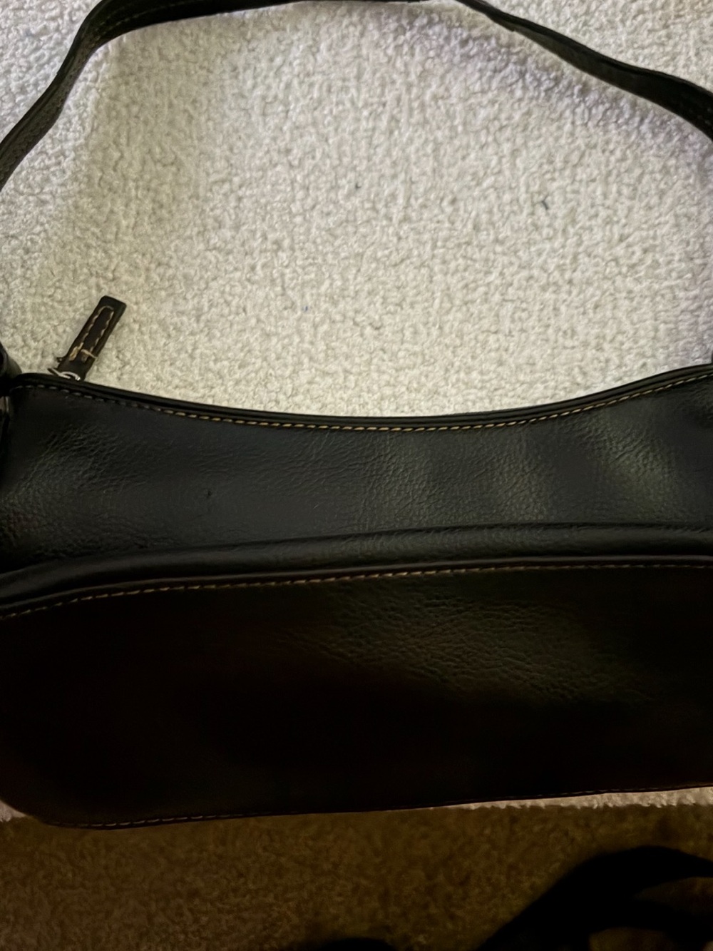 Classic Black Leather Shoulder Bag